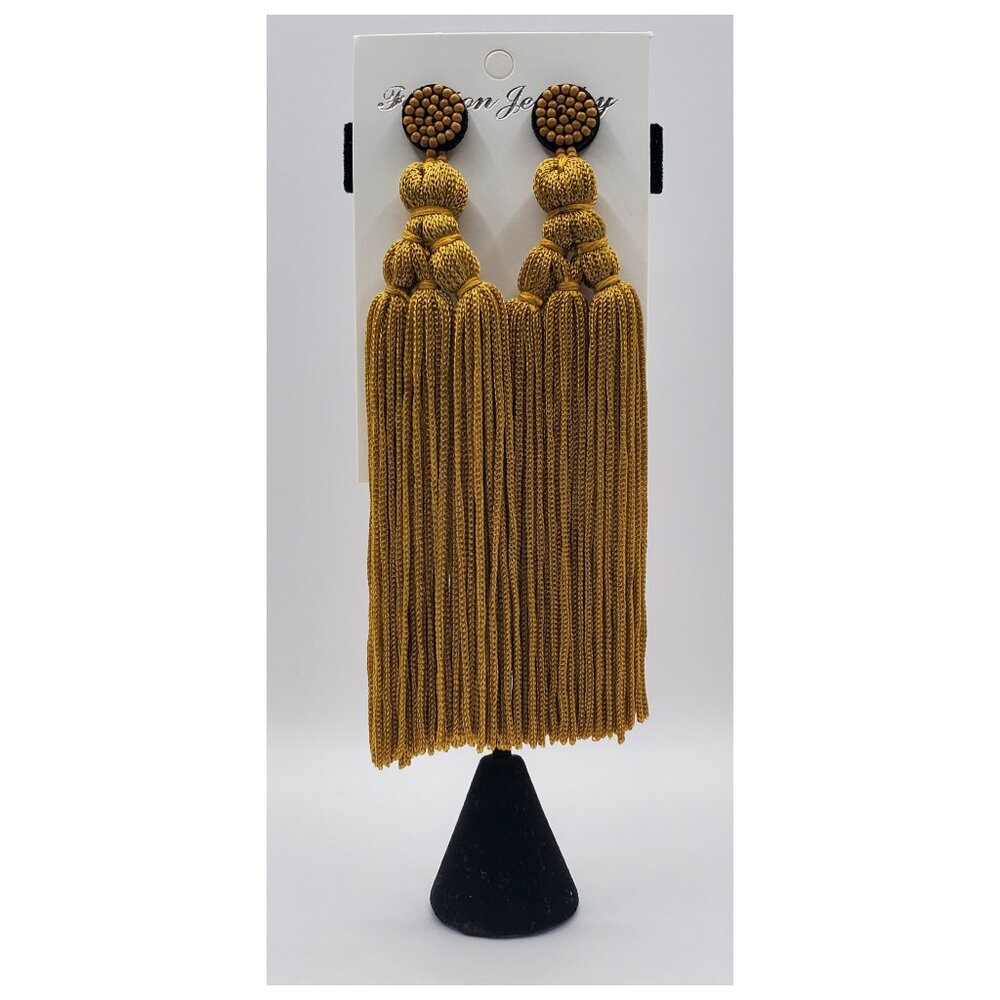 Turmeric - Knotted Tassel Earrings | Bold Statement Jewelry | NWT